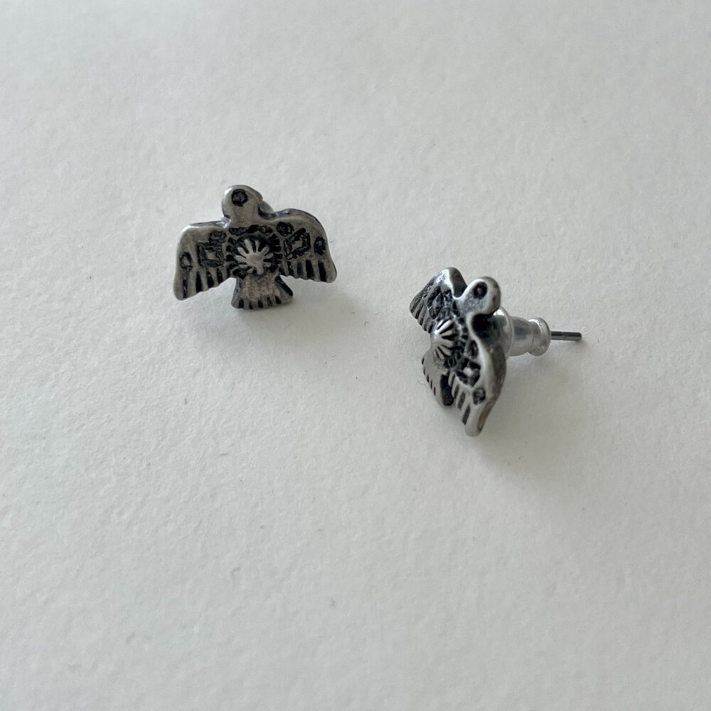 Vintage LOW LUV x Erin Wasson Thunderbird Silver Earrings - Rare Discontinued